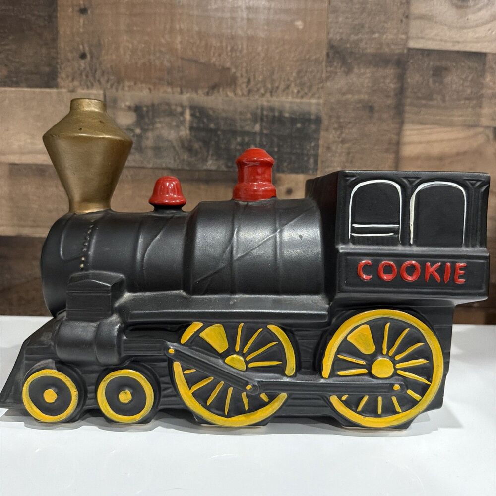 Vtg Black 1962 McCoy Train Engine Cookie Jar - Mccoy USA